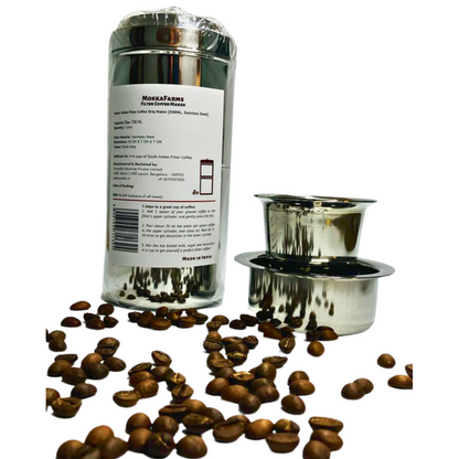 MokkaFarms South Indian Filter Coffee Decoction Maker | Decoction good for multiple Coffee Cups | Stainless Steel |